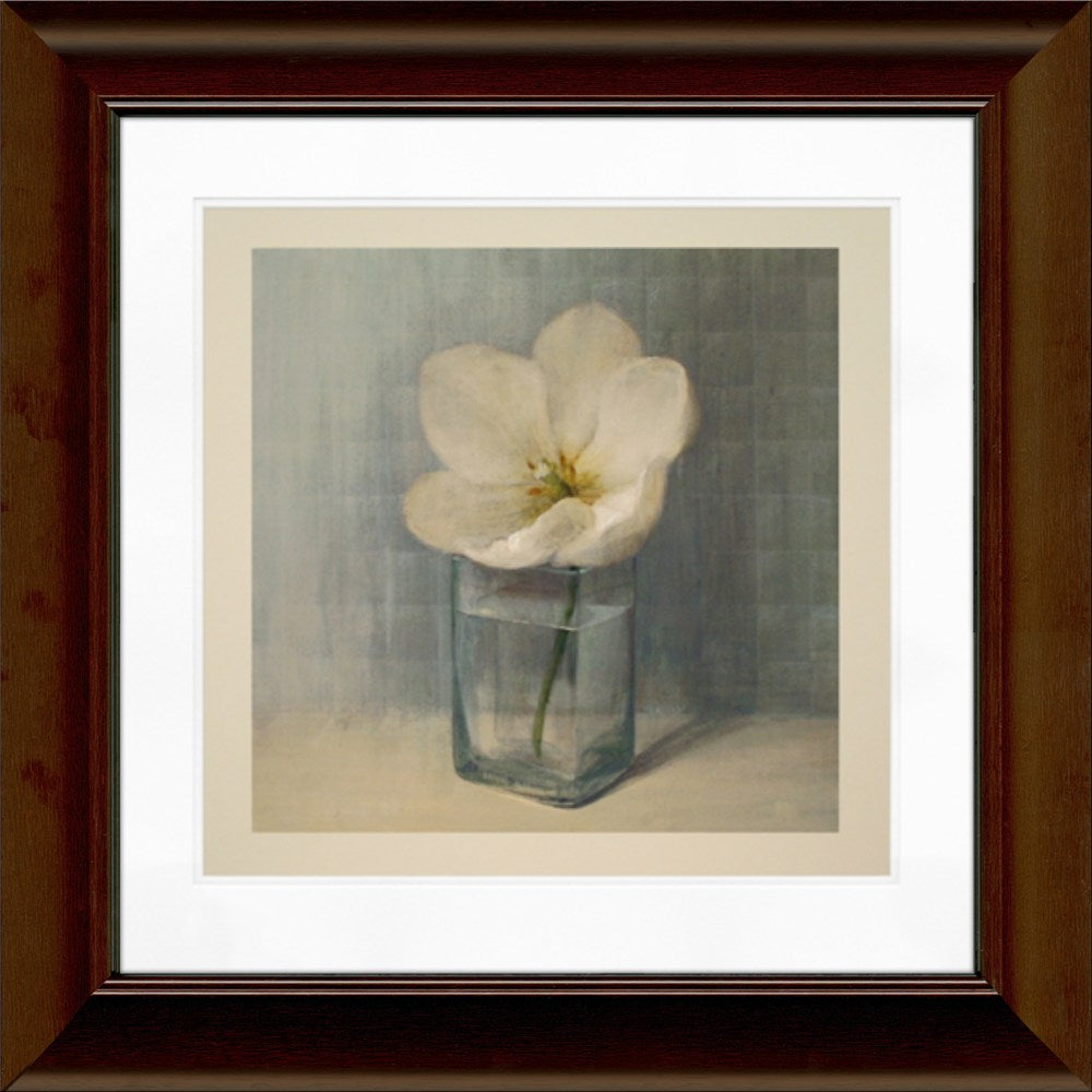 Timeless Frames Katrina Framed Floral Artwork, 12in x 12in, Brown, Single White Tulip