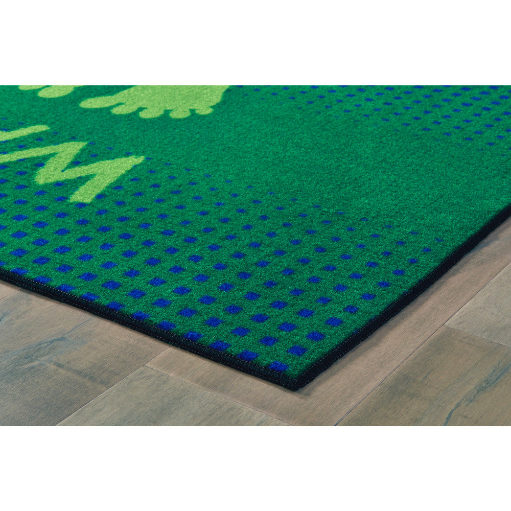 Carpets for Kids KID$Value Rugs Stand And Wait Activity Rug, 3ft x 4 1/2ft , Green