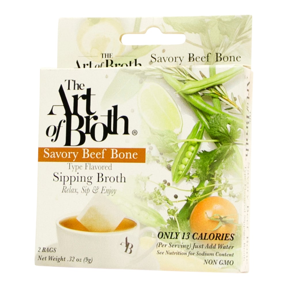 The Art of Broth Beef Flavored Sipping Broth, 2 Bags Per Pack, Box Of 10 Packs