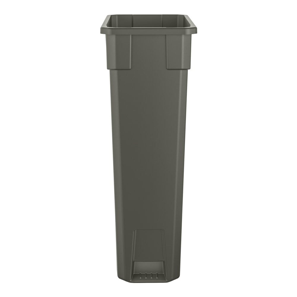 Suncast Commercial Narrow Rectangular Resin Trash Can, 23 Gallons, 30inH x 11inW x 20inD, Gray