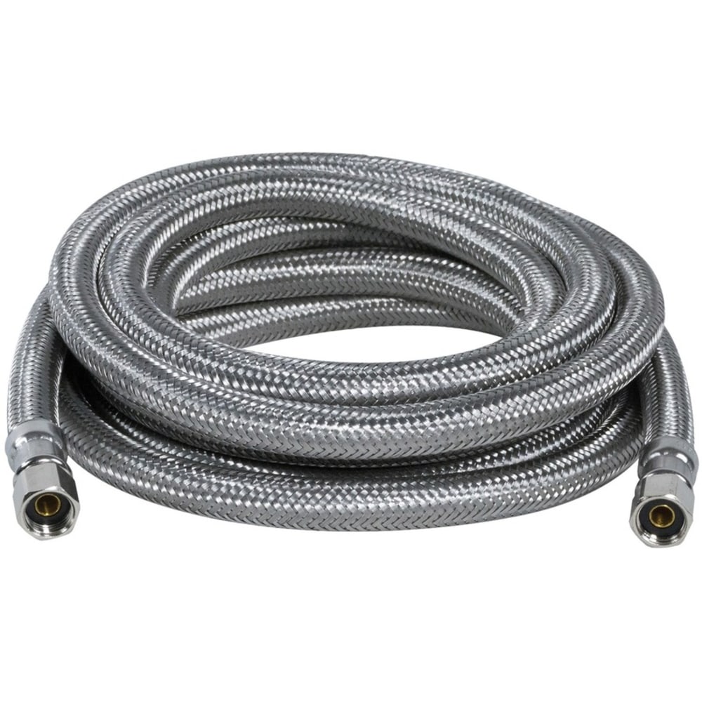 Certified Appliance Accessories Braided Stainless Steel Ice Maker Connector, 10', Silver