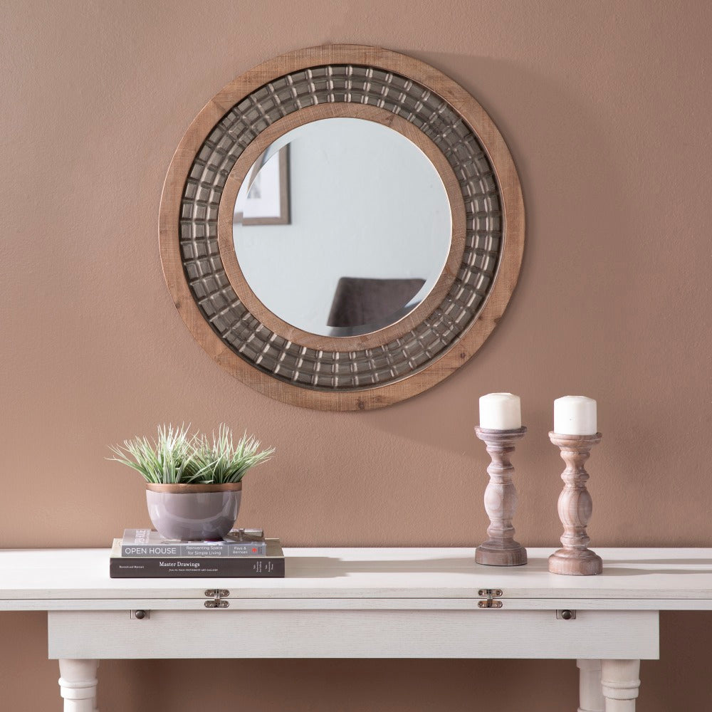 SEI Arajuno Round Decorative Mirror, 31-3/4in x 31-3/4in