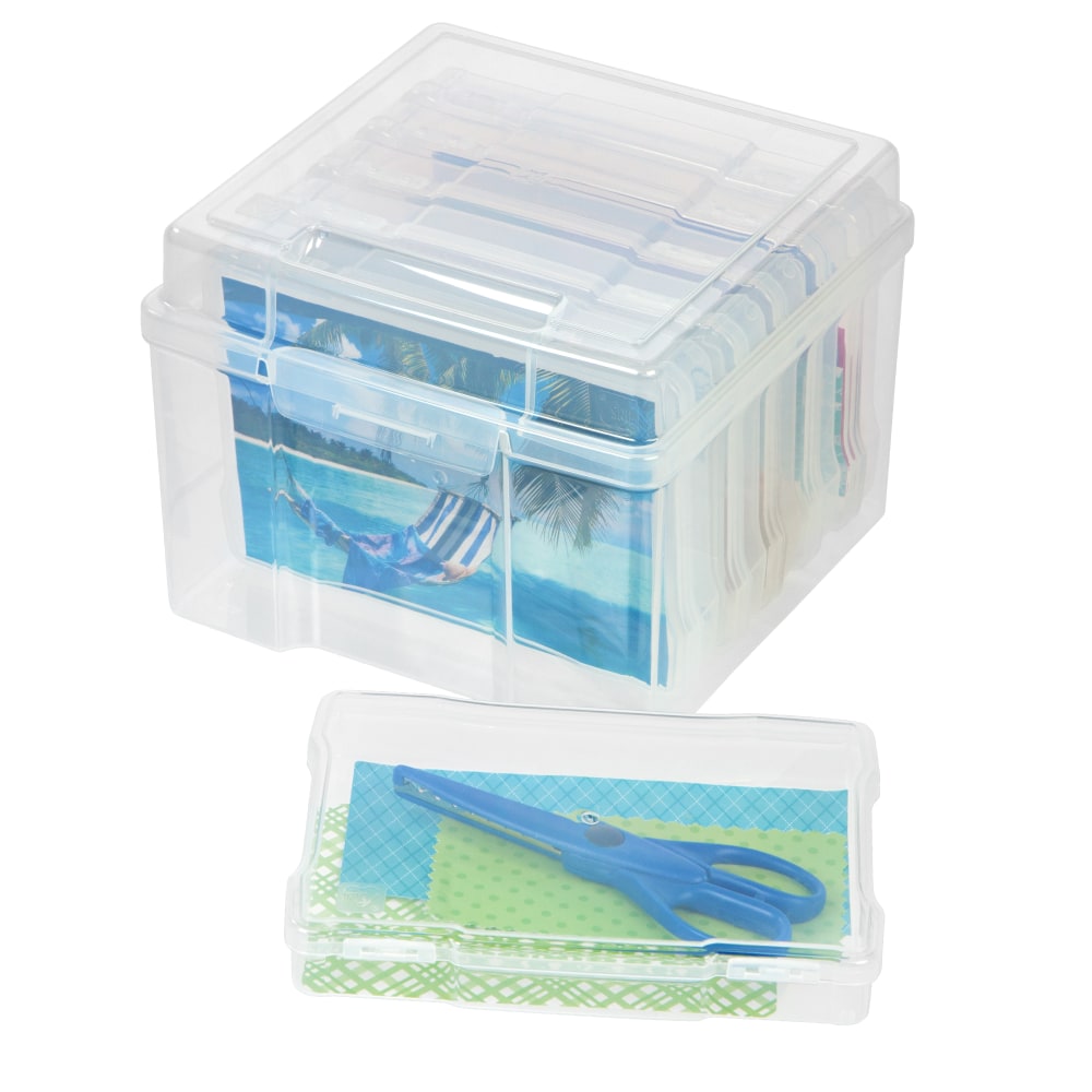 IRIS Craft Keeper For 5in x 7in Photo And Embellishment Cases, 8-5/8in x 8-1/2in x 6-5/8in, Clear