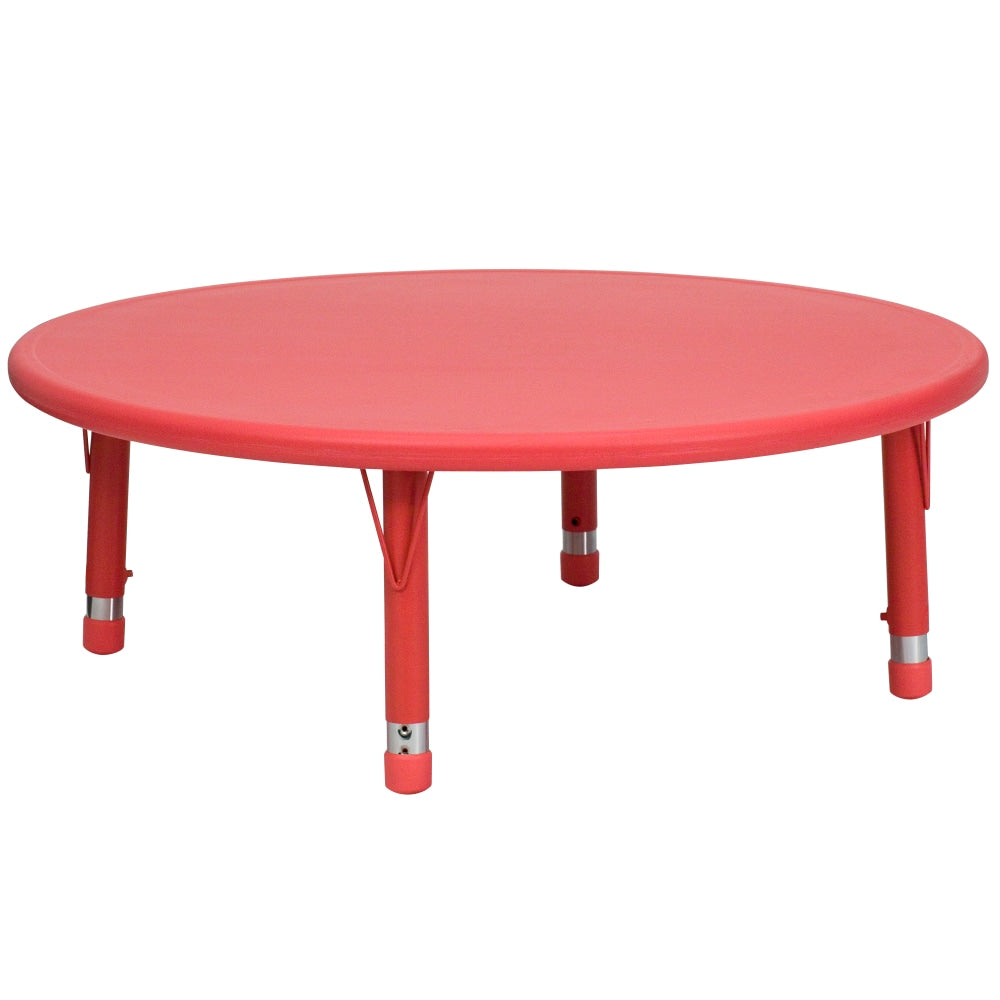 Flash Furniture 45in Round Adjustable Activity Table, Red