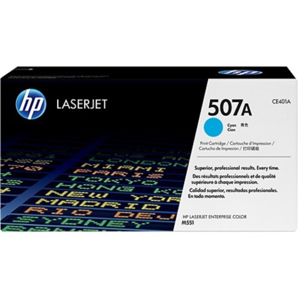 HP 507A Cyan Toner Cartridge, CE401YC