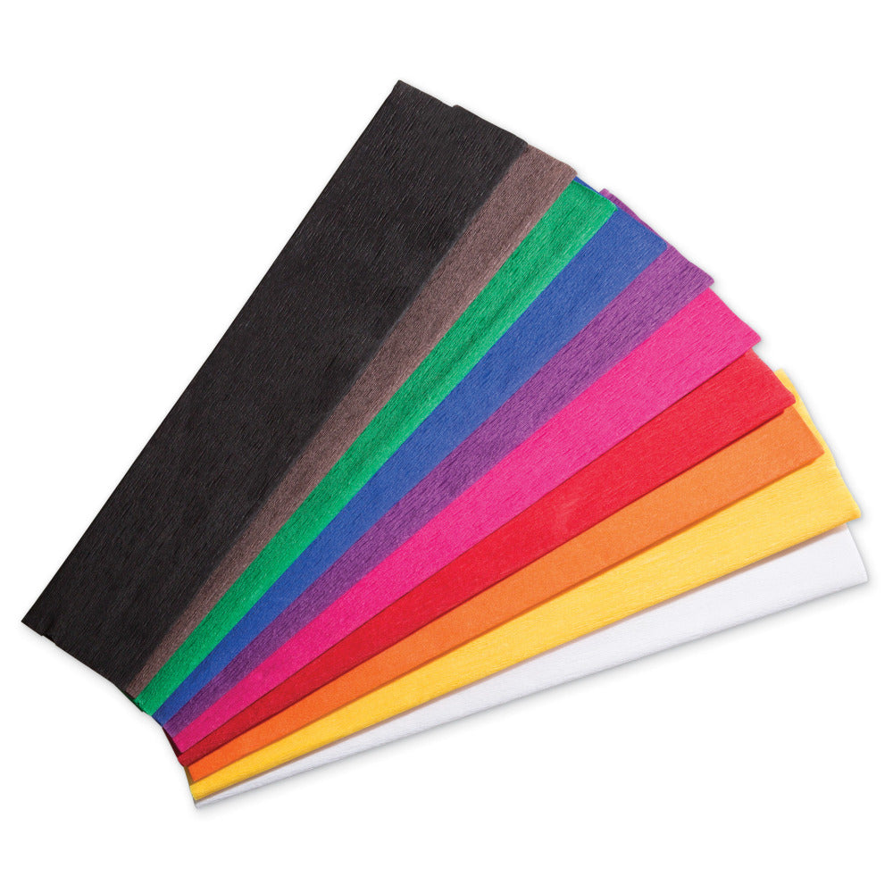 Creativity Street Crepe Paper, 20in x 7-1/2ft, Assorted Colors, 10 Sheets Per Pack, Set Of 2 Packs