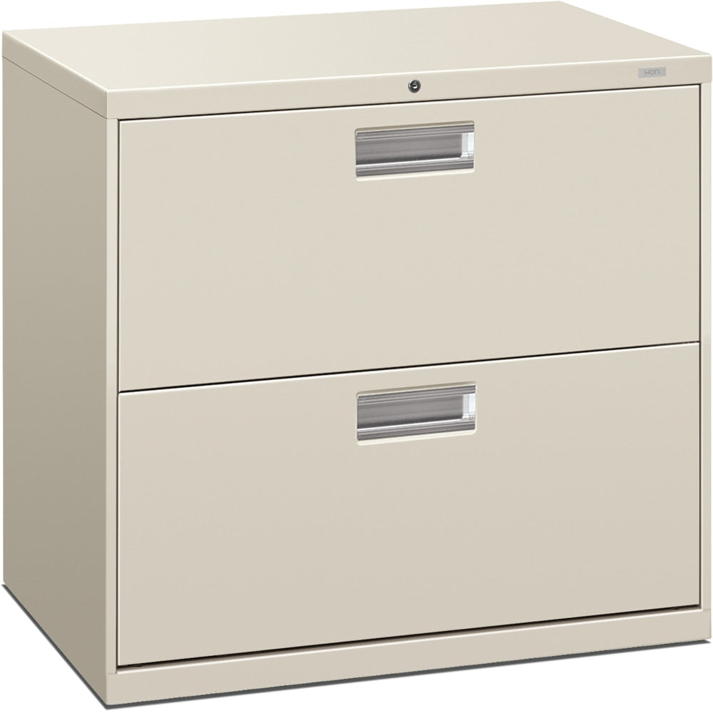 HON 600 30inW x 19-1/4inD Lateral 2-Drawer File Cabinet With Lock, Light Gray