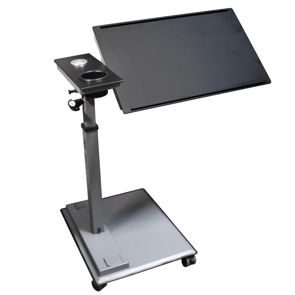 WiseLift Height-Adjustable Mobile Table Workstation, 28inH x 31-1/2inW x 15-3/4inD, Black