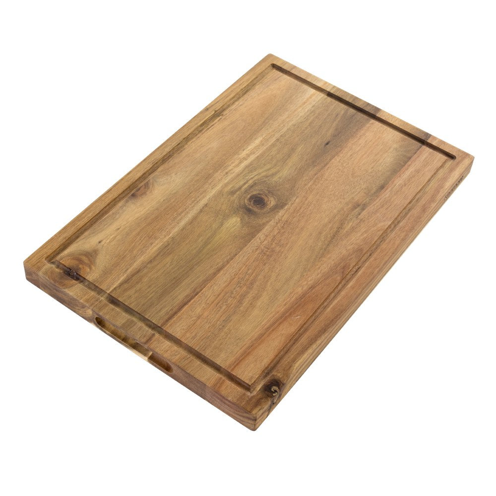 Kenmore Archer Acacia Wood Cutting Board With Groove Handles, 1inH x 12inW x 18inD, Brown