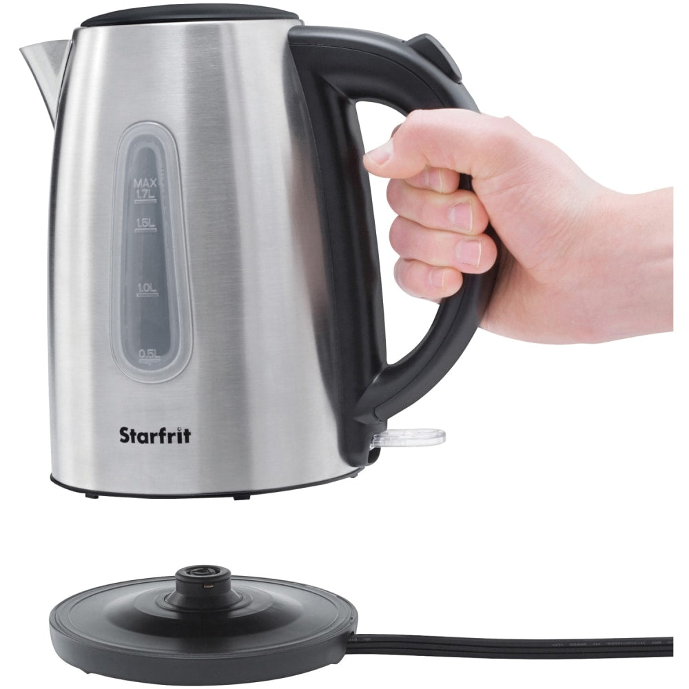 Starfrit 1.7L Electric Kettle - 1500 W - 1.80 quart - Stainless Steel, Black, Silver