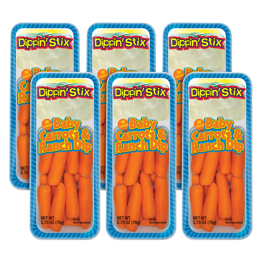 Dippin Stix Baby Carrots and Ranch Dip, 2.75 Oz, Pack Of 6