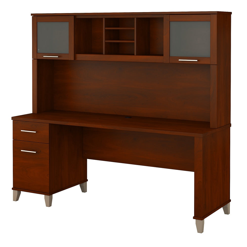 Bush Furniture Somerset Office Desk With Hutch, 72inW, Hansen Cherry, Standard Delivery