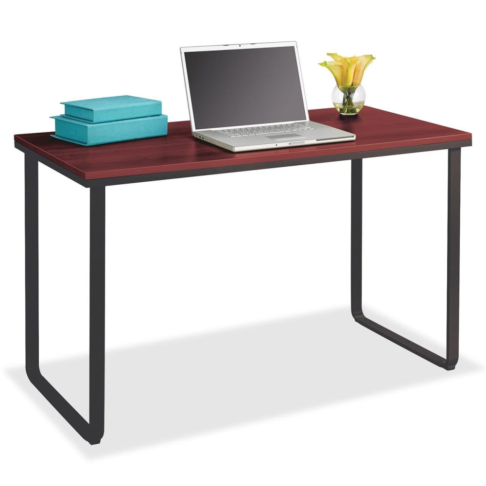 Safco Steel Workstation - Laminated Rectangle Top - U-shaped Base - 47.25in Table Top Width x 24in Table Top Depth - 28.75in Height x 47.25in Width x 24in Depth - Assembly Required - Cherry - Fiberboard, Steel