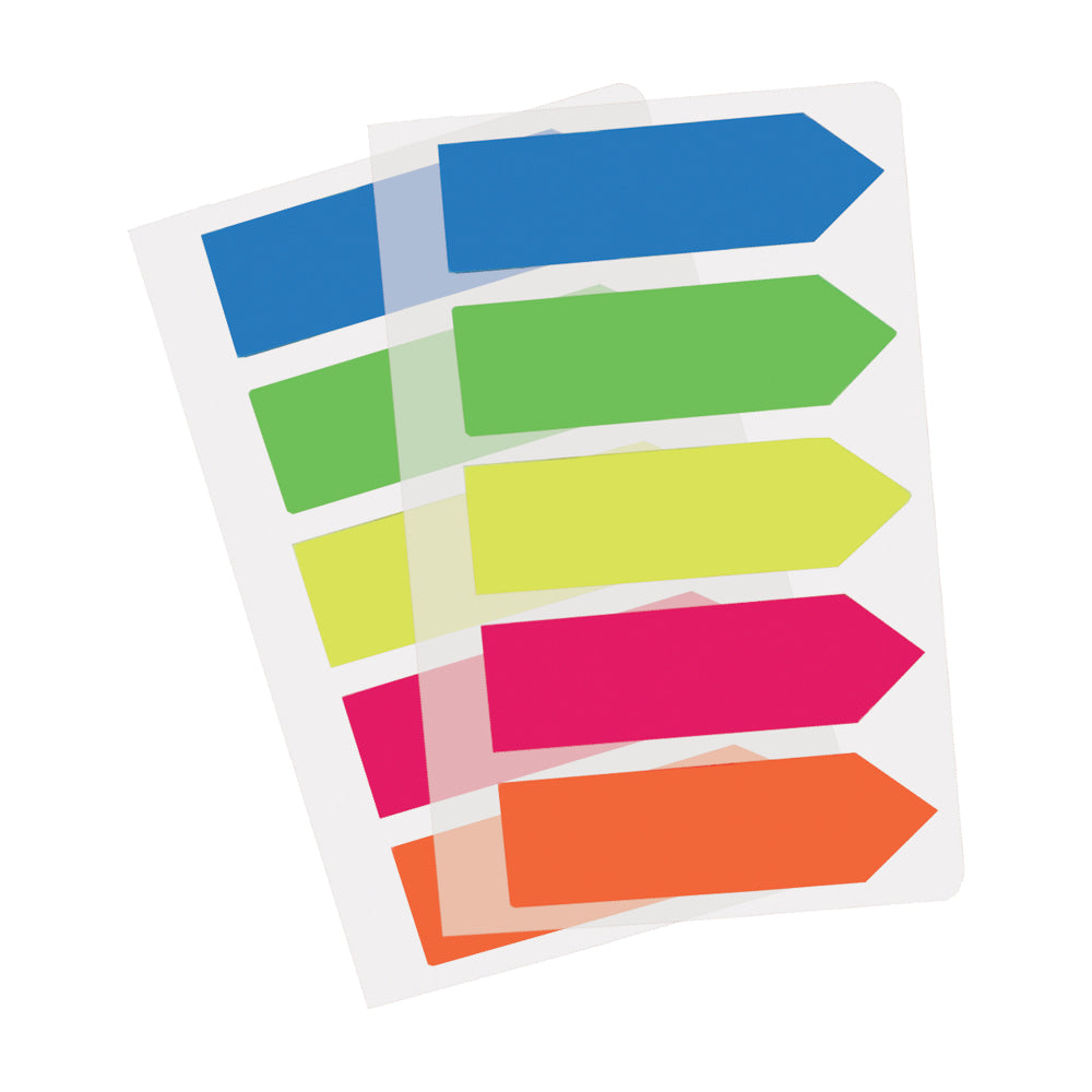 Redi-Tag See Note Arrow Page Flags On Clip-On Holder, 1 3/4in x 15/32in, Assorted Neon Colors, Pack Of 125