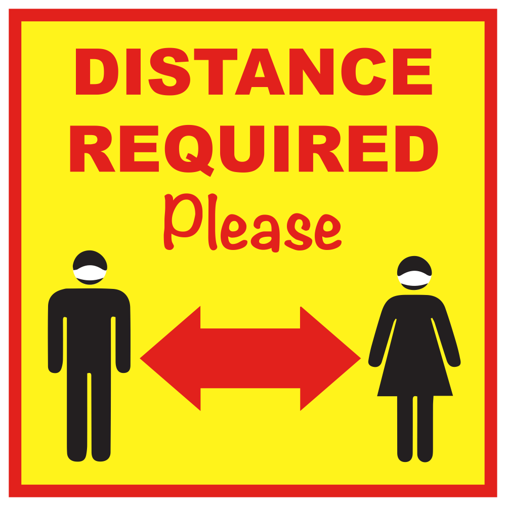 Alliance Social Distance Floor Graphics, 12in, Yellow, Distance Required, Set Of 25 Graphics