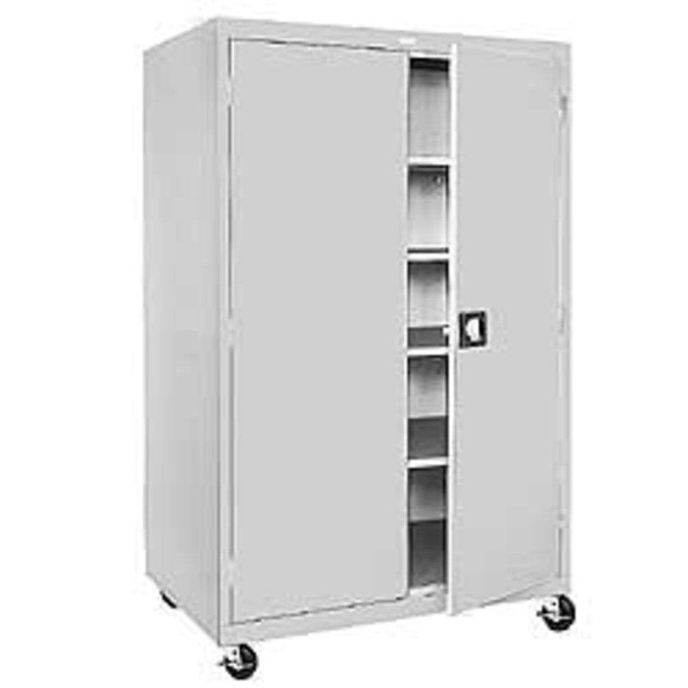 Sandusky Mobile Steel Storage Cabinet, 78inH x 36inW x 24inD, Dove Gray