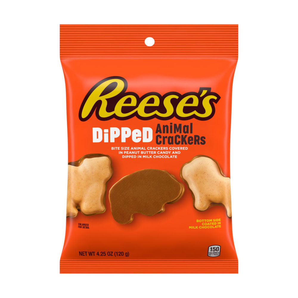 Reeses Dipped Animal Crackers Peg Bags, 4.25 Oz, Pack Of 12 Bags