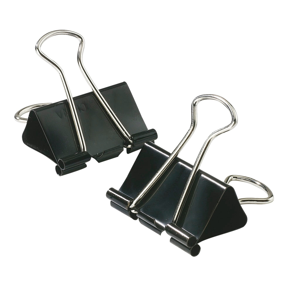 Office Depot Brand Binder Clips, Small, 3/4in Wide, 3/8in Capacity, Black, Pack Of 36