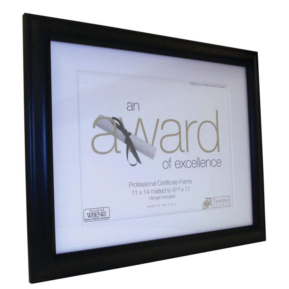 Timeless Frames Addison Award Picture Frame, 11in x 14in With Mat, Black