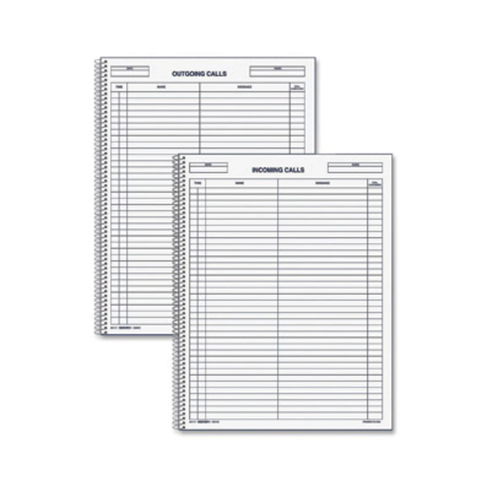 Rediform Incoming/Outgoing Call Register Book, 100 Sheets, 8 1/2in x 11in