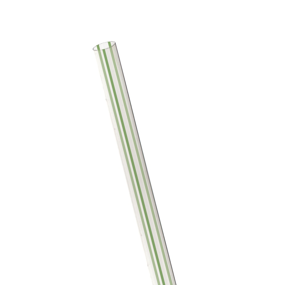 Eco-Products Compostable Straws, Unwrapped, 7-3/4in, 100% Recycled, Clear/Green, Case Of 9,600 Straws