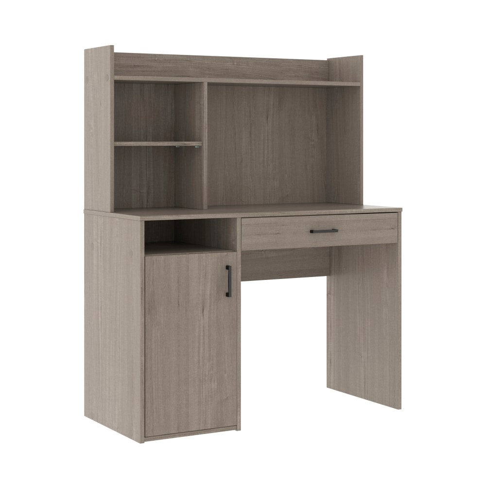 Sauder Beginnings 43inW Computer Desk With Hutch, Silver Sycamore