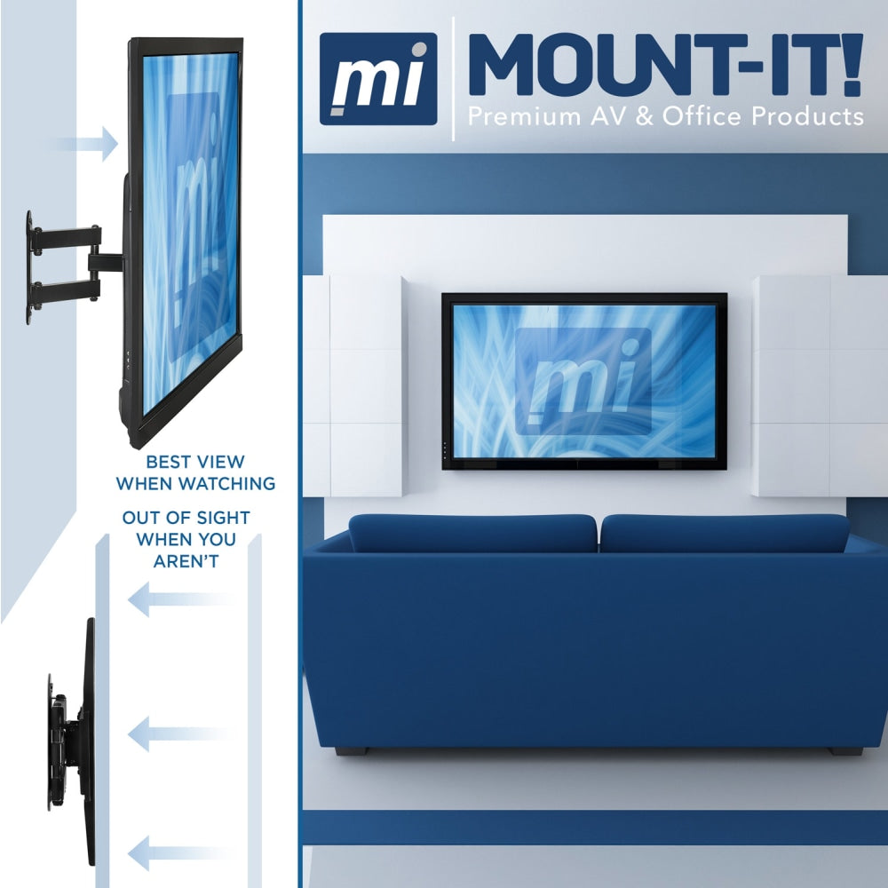 Mount-It! MI-4471 Swivel TV Wall Mount Corner Bracket, Black