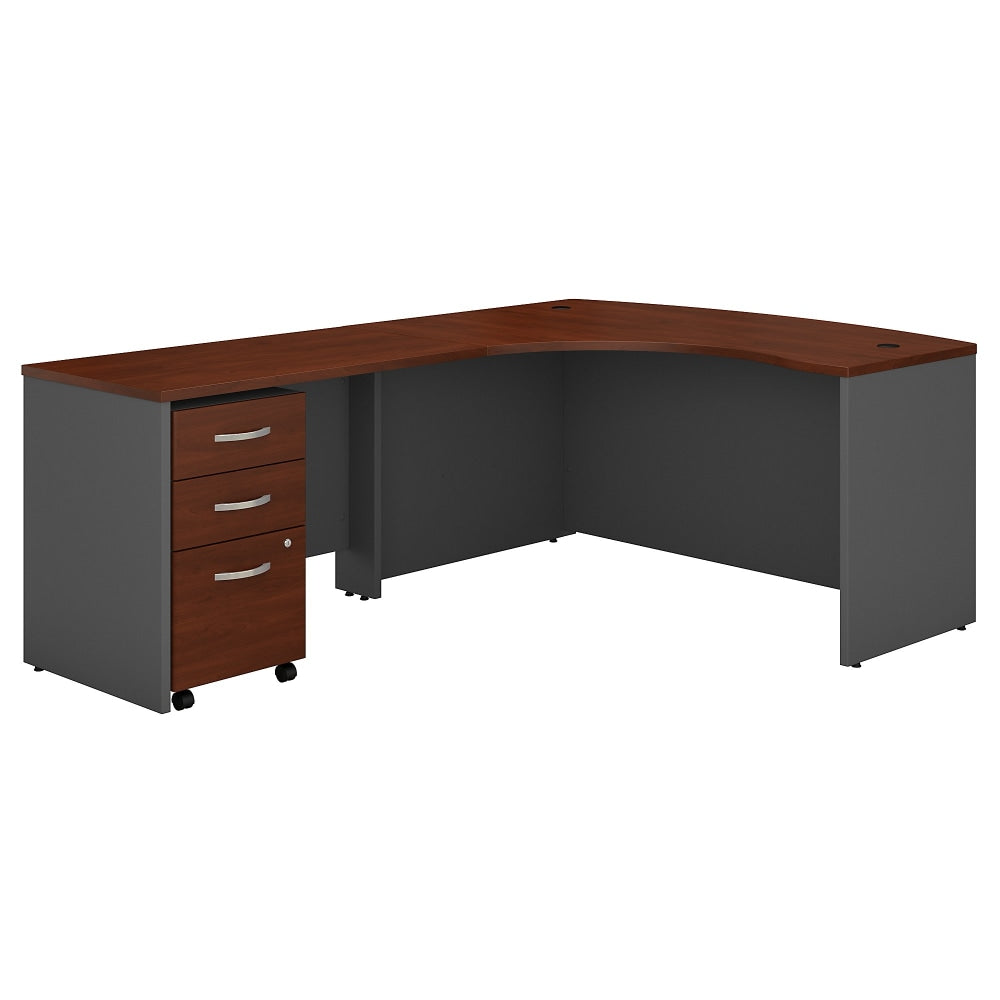 Bush Business Furniture 59inW Left-Handed L-Shaped Corner Desk With Mobile File Cabinet, Hansen Cherry/Graphite Gray, Standard Delivery