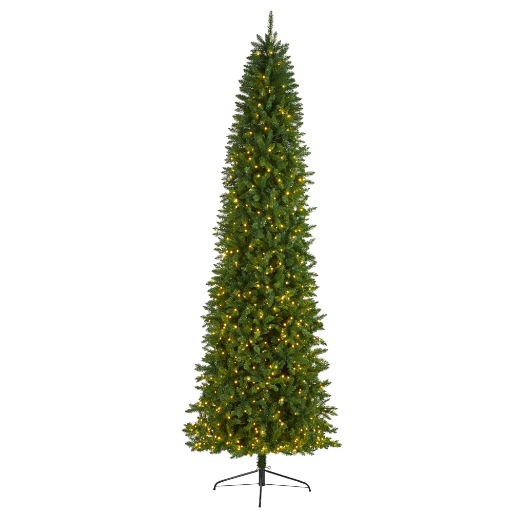 Nearly Natural Slim Green Mountain Pine Artificial Christmas Tree, 10'H