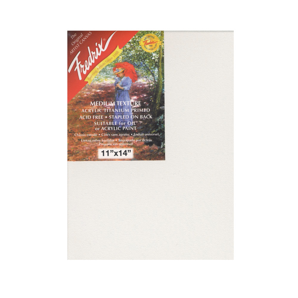 Fredrix Red Label Stretched Cotton Canvases, 11in x 14in x 11/16in, Pack Of 2