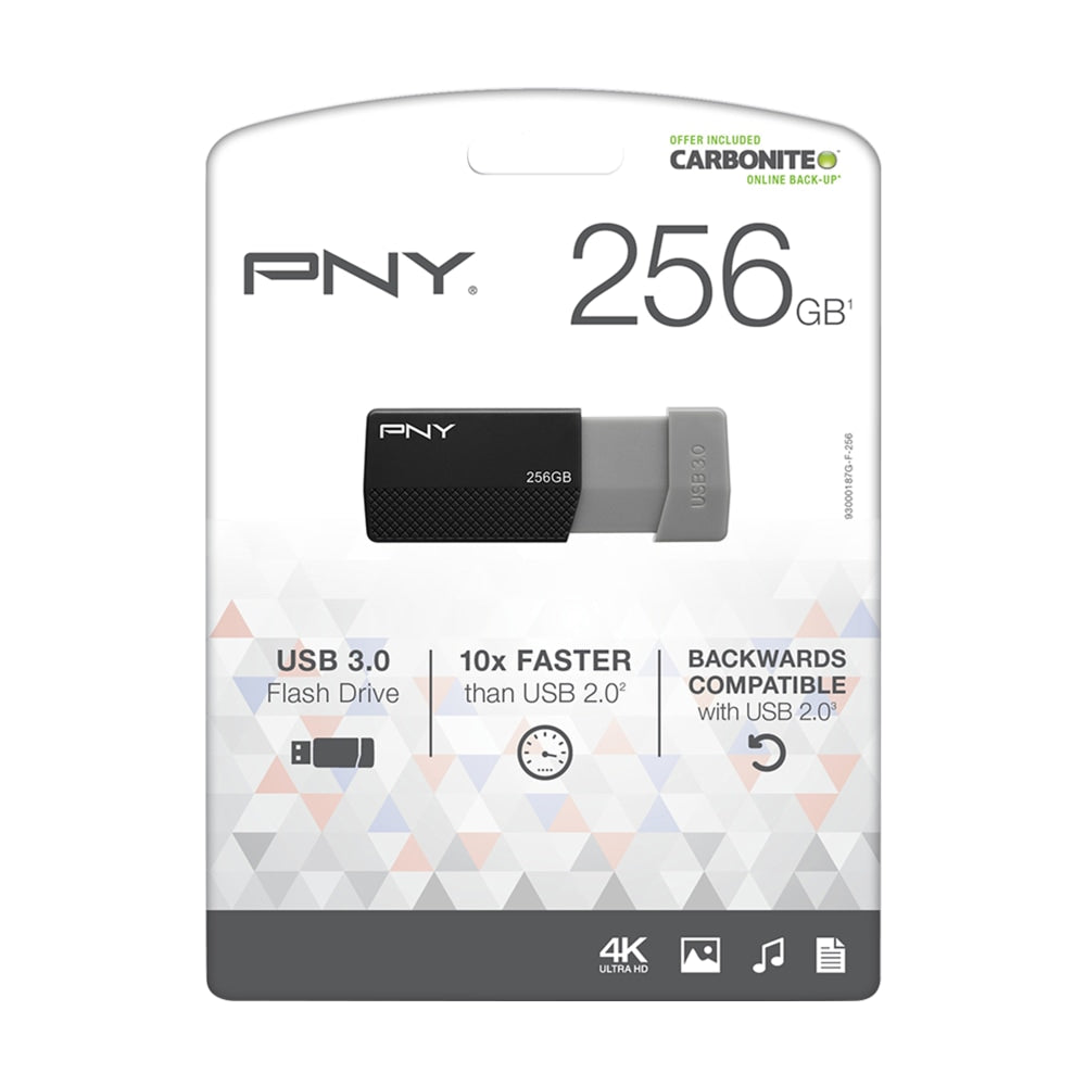 PNY USB 3.0 Flash Drive, 256GB, Black