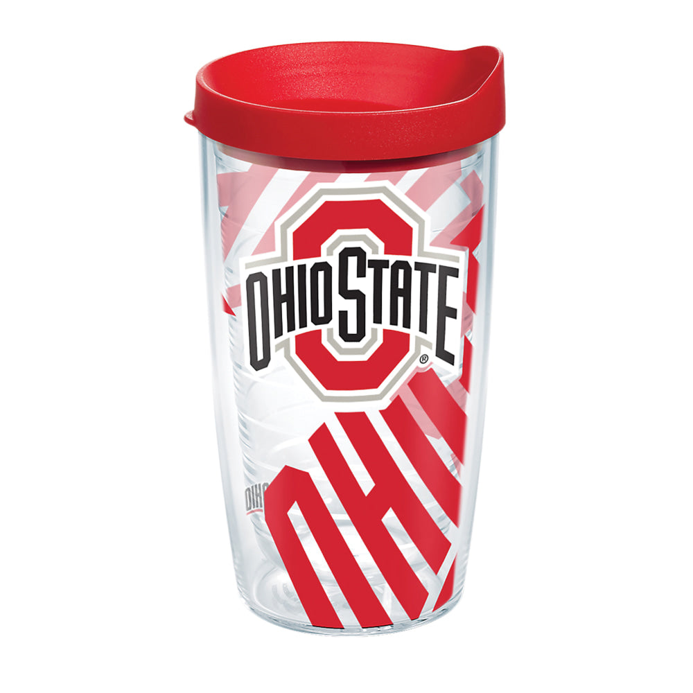 Tervis Genuine NCAA Tumbler With Lid, Ohio State Buckeyes, 16 Oz, Clear