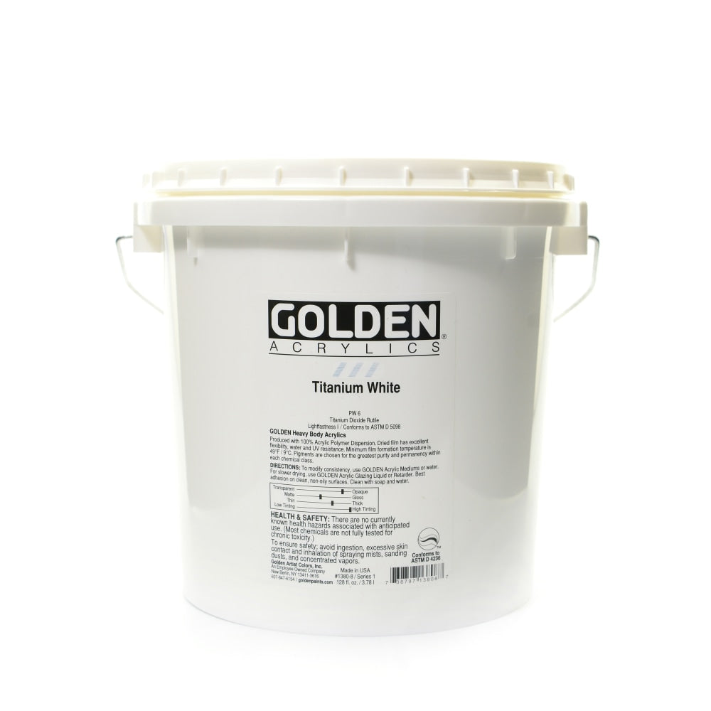 Golden Heavy Body Acrylic Paint, 128 Oz, Titanium White