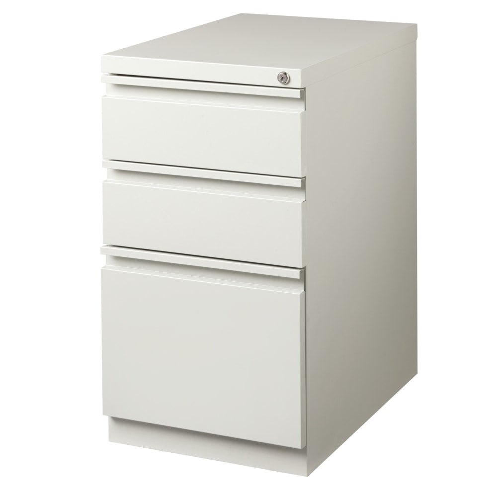 WorkPro 23inD Vertical 3-Drawer Mobile Pedestal File Cabinet, Light Gray