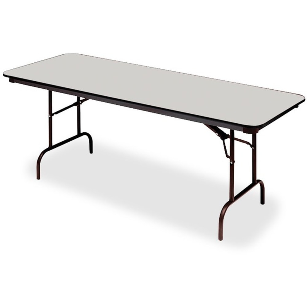 Iceberg Premium Wood Laminate Folding Table, Rectangular, 72inW x 30inD, Gray/Charcoal