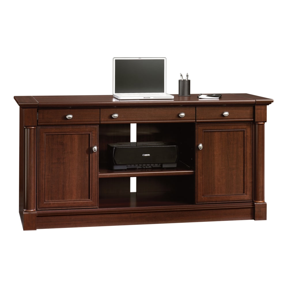 Sauder Palladia 62inW Computer Credenza With Slide-Out Computer Desktop, Select Cherry