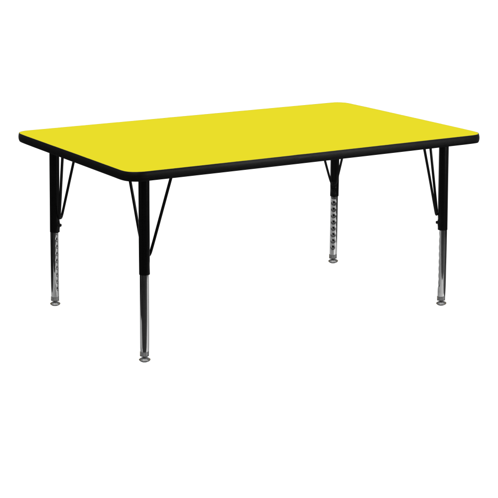 Flash Furniture Rectangular HP Laminate Activity Table, 24ft"W x 60ftL, Yellow