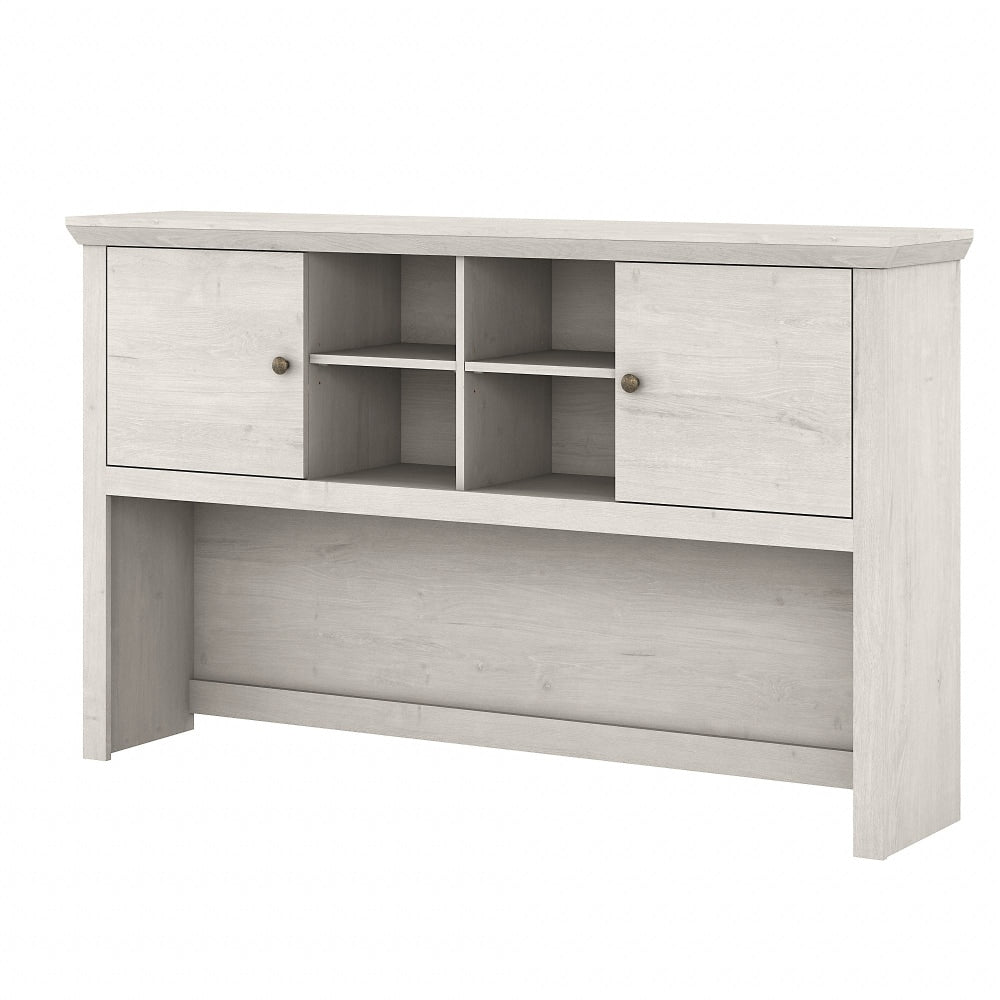 Bush Business Furniture Yorktown 60inW Computer Desk Hutch, Linen White Oak, Standard Delivery