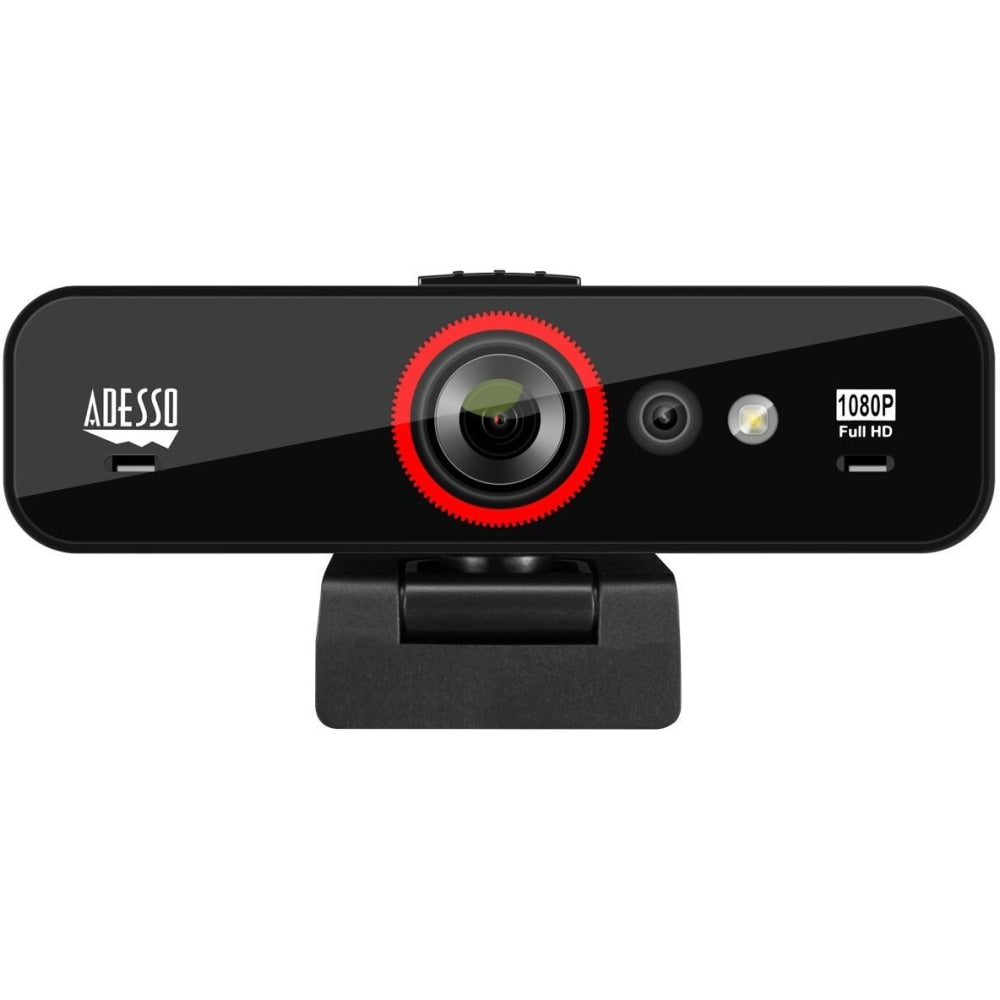 Adesso CyberTrack F1 Webcam - 2.1 Megapixel - 30 fps - USB 2.0 - 1920 x 1080 Video - CMOS Sensor - Fixed Focus - 120 deg. Angle - Microphone - Monitor, Notebook, TV - Windows 10