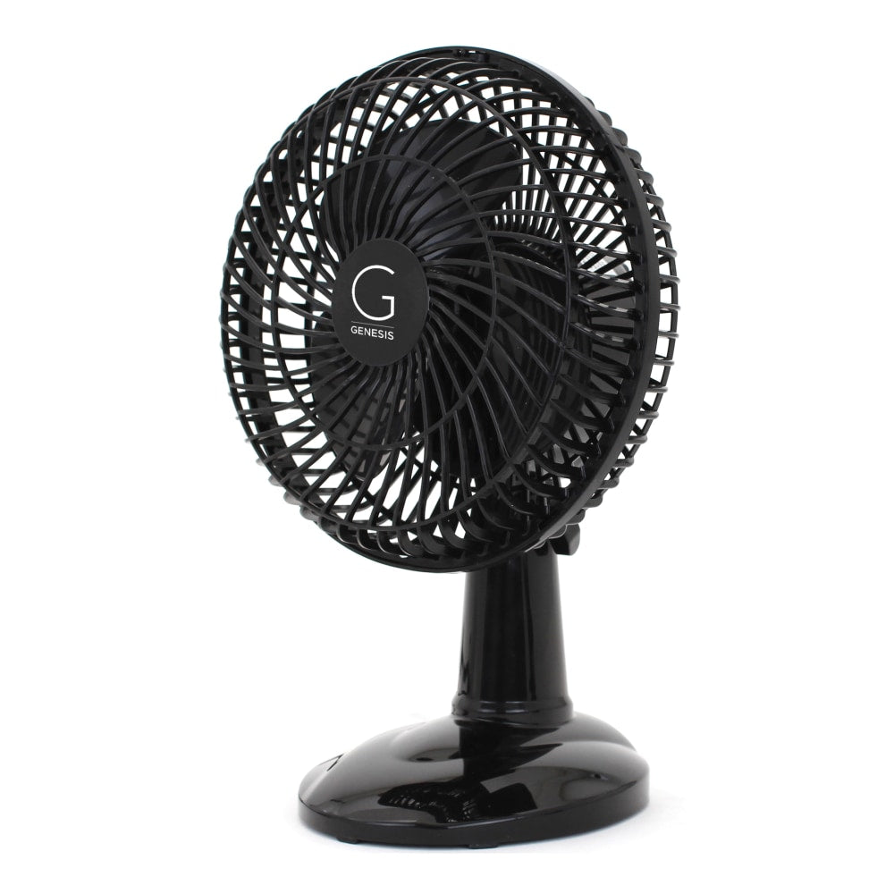 Genesis 6in Max Breeze Clip Fan With Attachable Tabletop Base, 10inH x 5inW x 5inD, Black