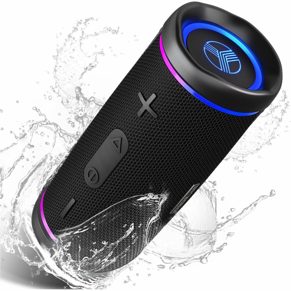 TREBLAB HD77 - Wireless Bluetooth Speaker - 30W Stereo, 20H Battery, IPX7 Waterproof, TWS Mode, Portable Speaker with RGB Light and Shockproof Body - 80 Hz to 16 kHz - Surround Sound, 360 deg. Circle Sound, TrueWireless Stereo - Battery Rechargeable