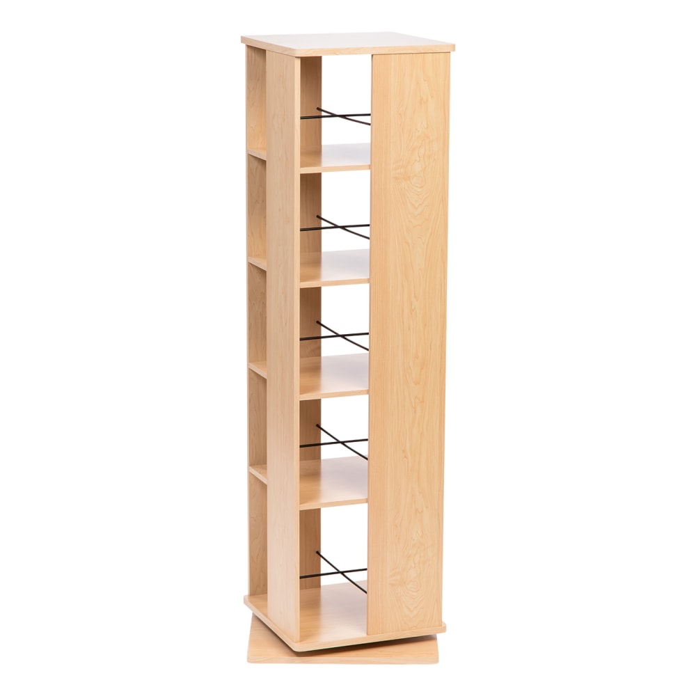 IRIS 55inH 5-Tier Revolving Bookshelf, Light Brown