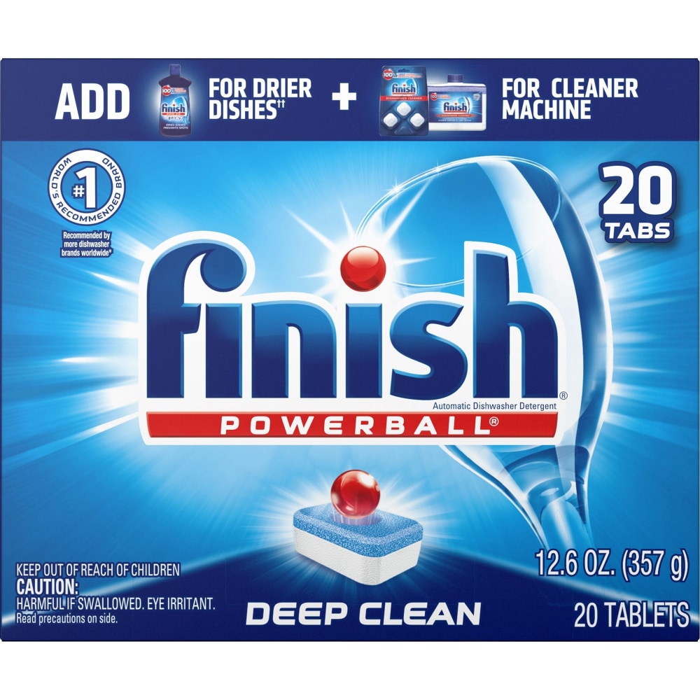 Finish Powerball Dishwasher Detergent Tabs, Fresh Scent, Box Of 20