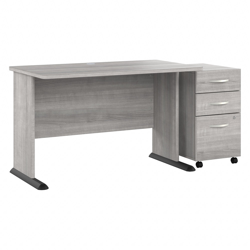 Bush Business Furniture Studio A 48inW Computer Desk With 3-Drawer Mobile File Cabinet, Platinum Gray, Standard Delivery