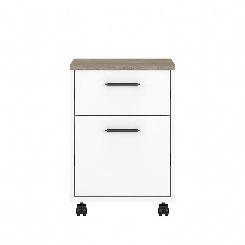 Bush Furniture Key West 16inD Vertical 2-Drawer Mobile File Cabinet, Shiplap Gray/Pure White, Delivery