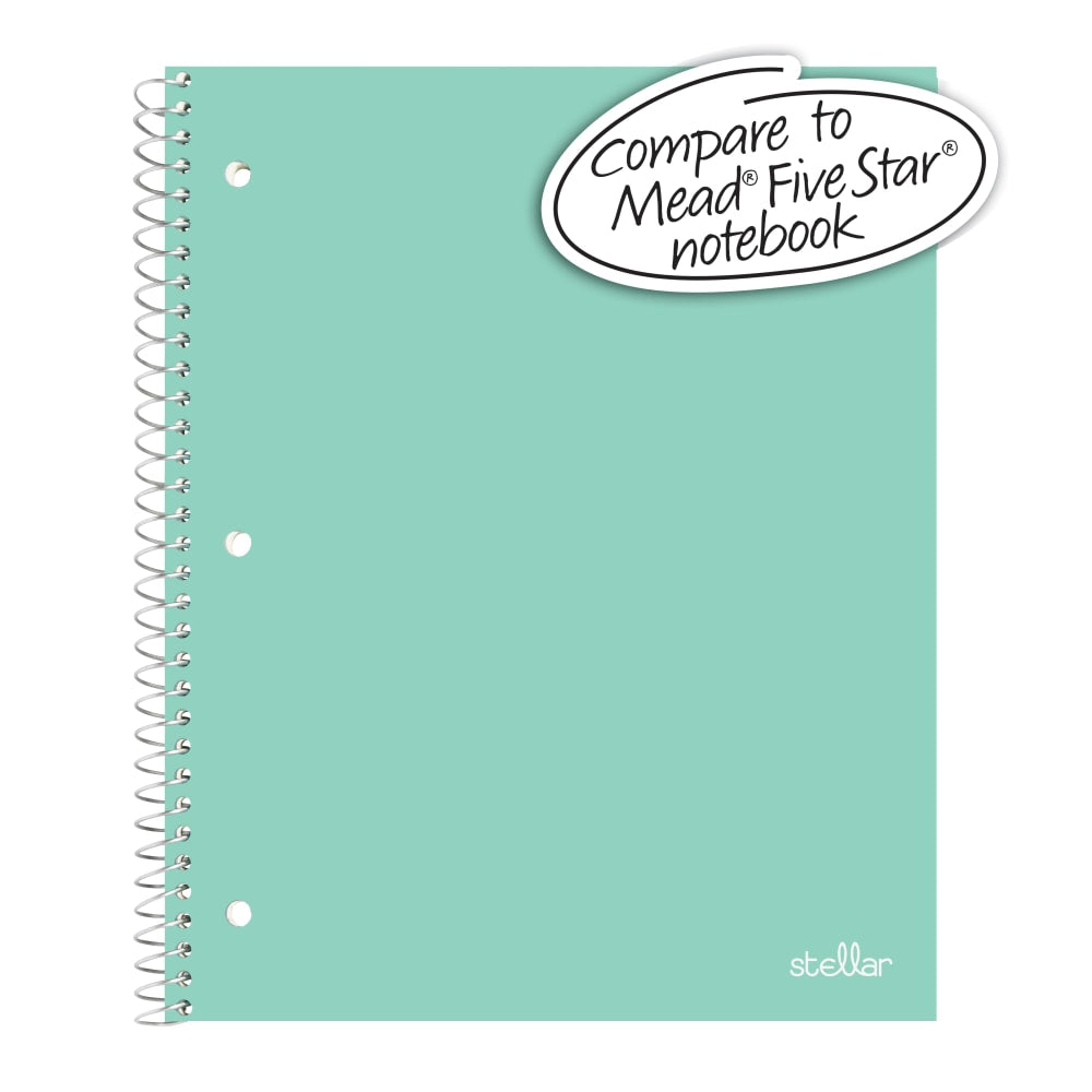 Office Depot Brand Stellar Poly Notebook, 8-1/2in x 11in,  1 Subject, College Ruled, 100 Sheets, Mint