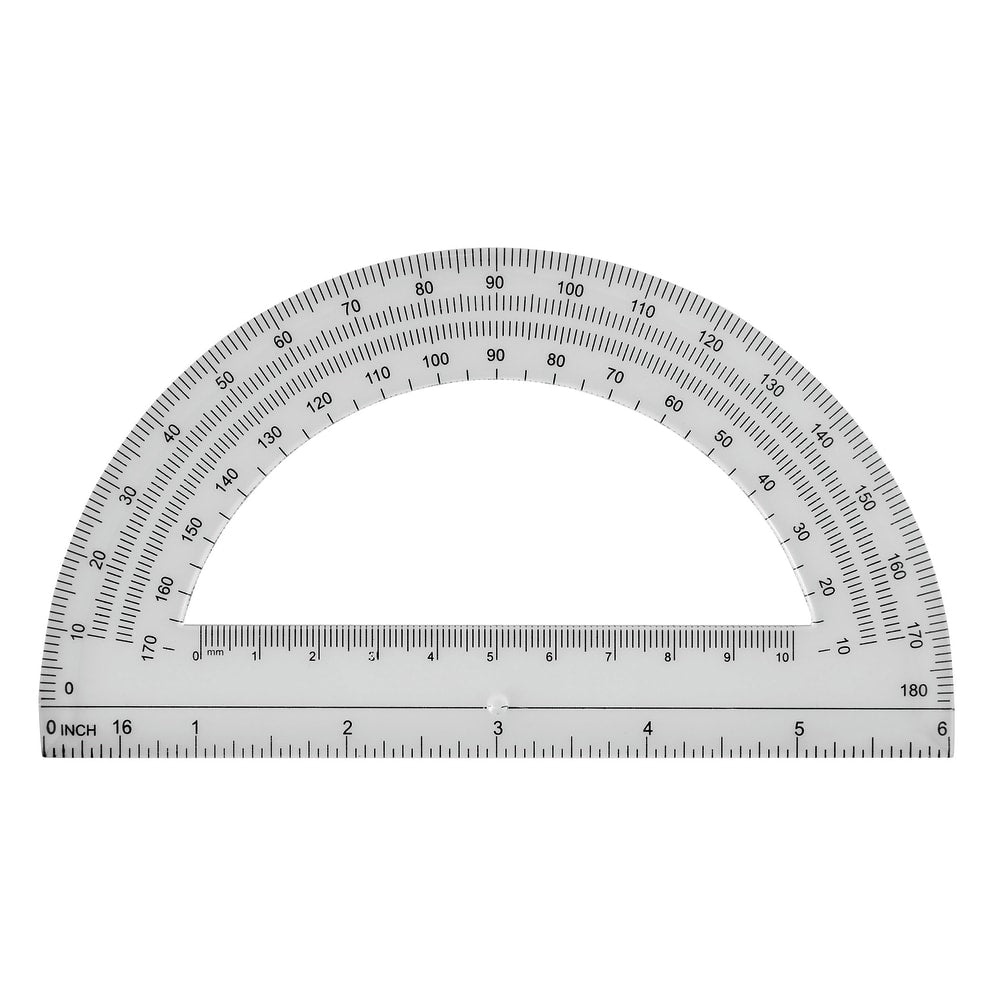 Office Depot Brand Semicircular 6in Protractor, Clear