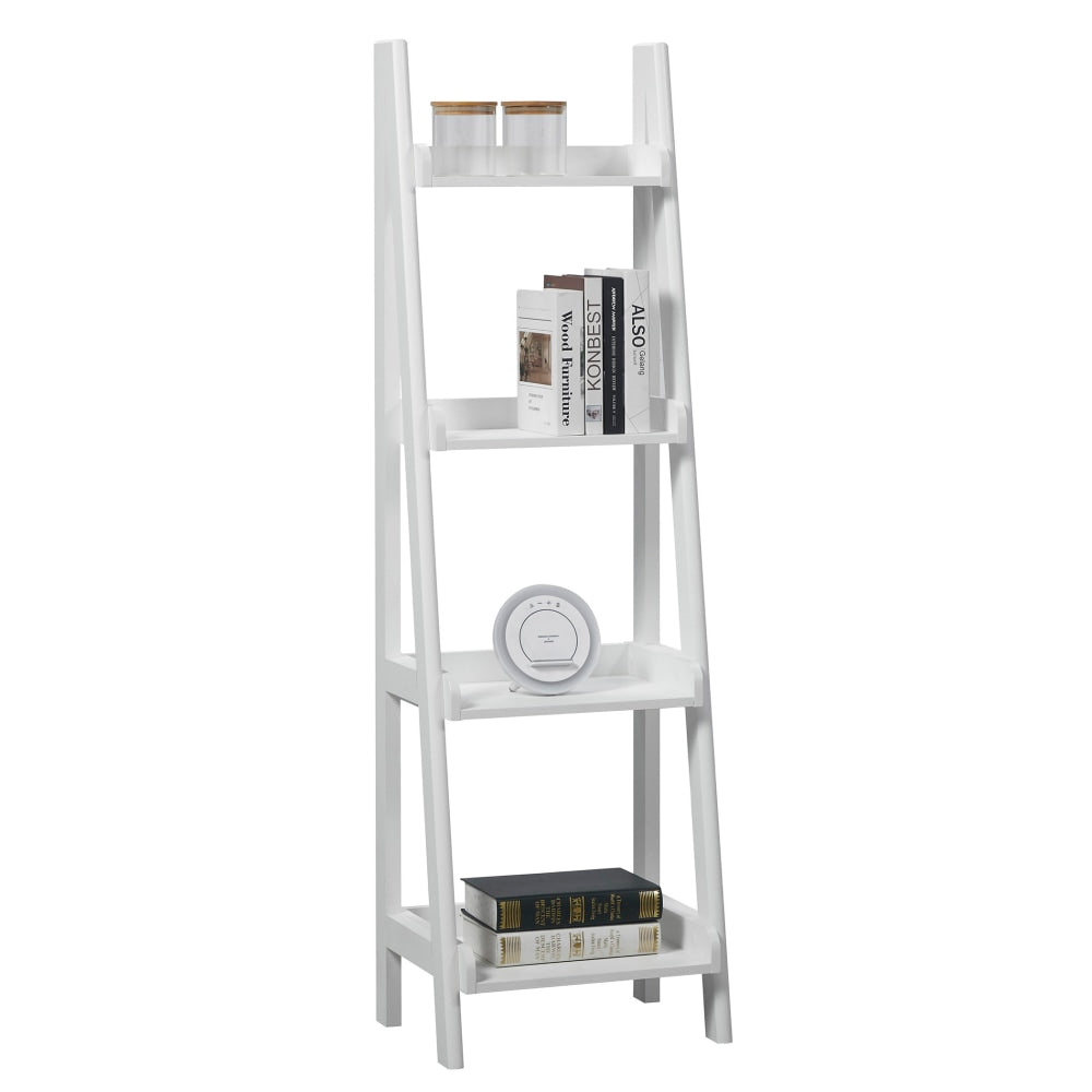 Realspace 60inH 4-Shelf Narrow Ladder Bookcase, White