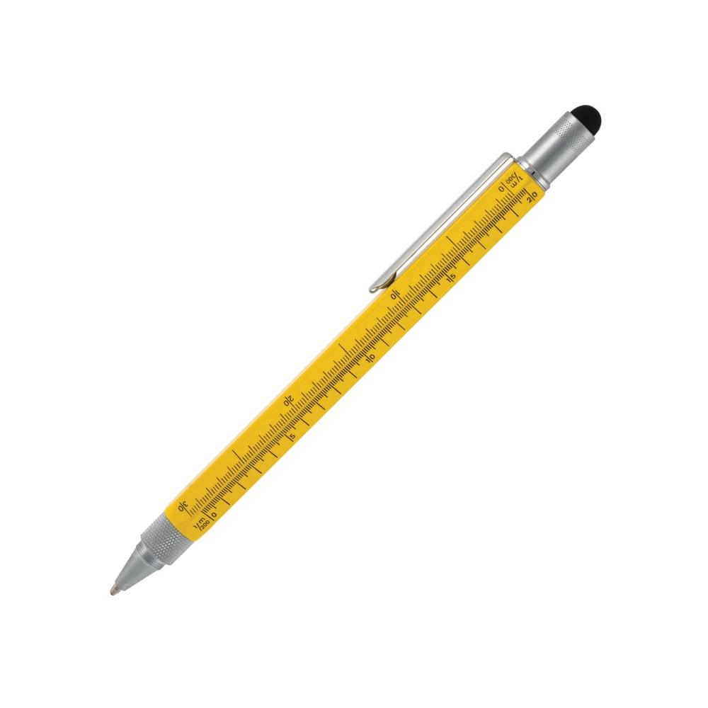 Monteverde One Touch Tool Pen, Medium Point, 0.8 mm, Yellow Barrel, Black Ink