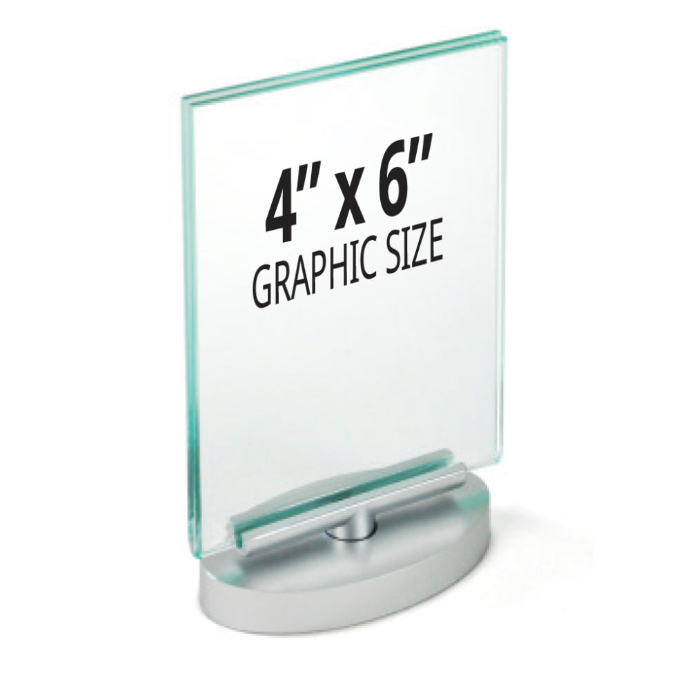 Azar Displays Revolving Acrylic Vertical 2-Sided Sign Holder Frames, 6in x 4in, Clear, Pack Of 2 Frames